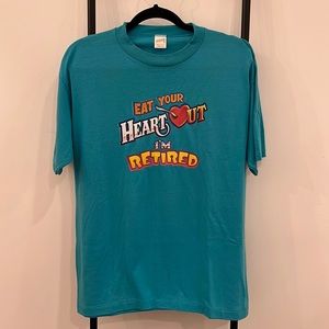 Vintage Sportswear t-shirt graphic Eat Your Heart I’m Retired adult size XL